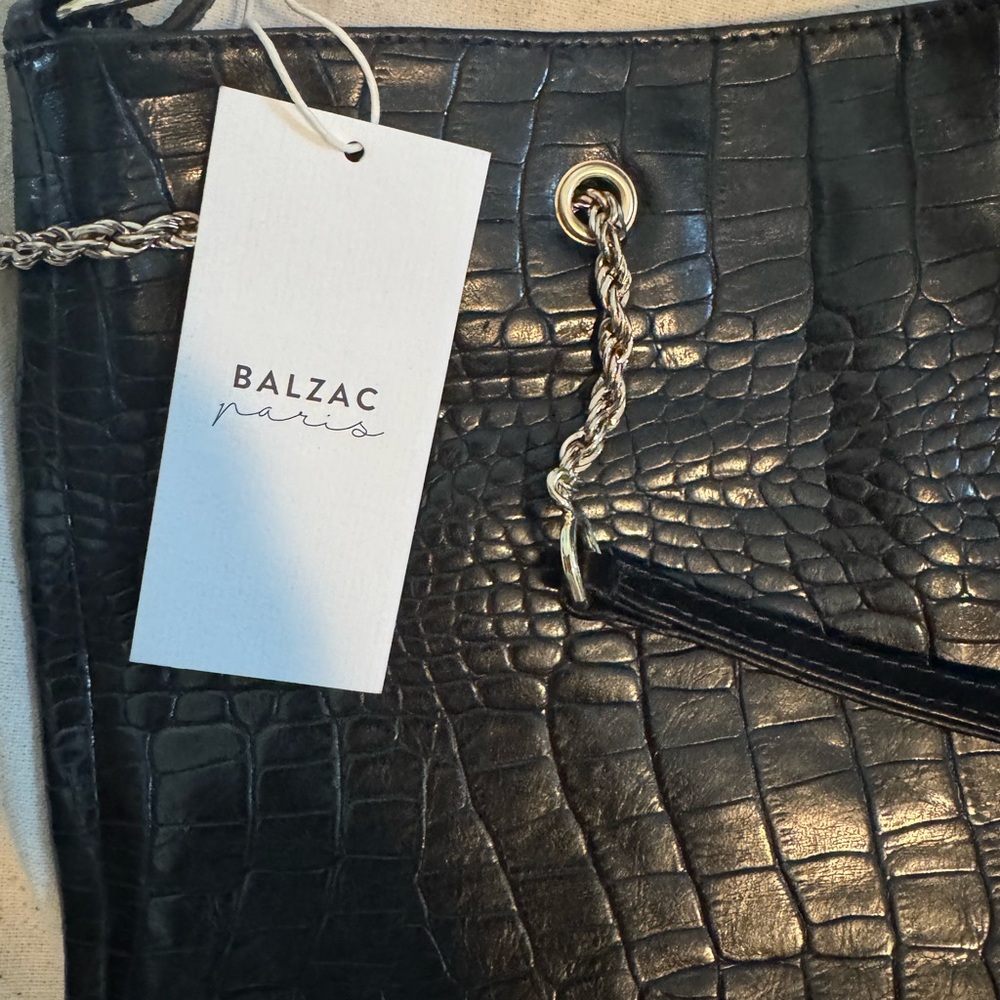 NWT Balzac Paris Clement bag in Black Croc - Picture 4 of 6